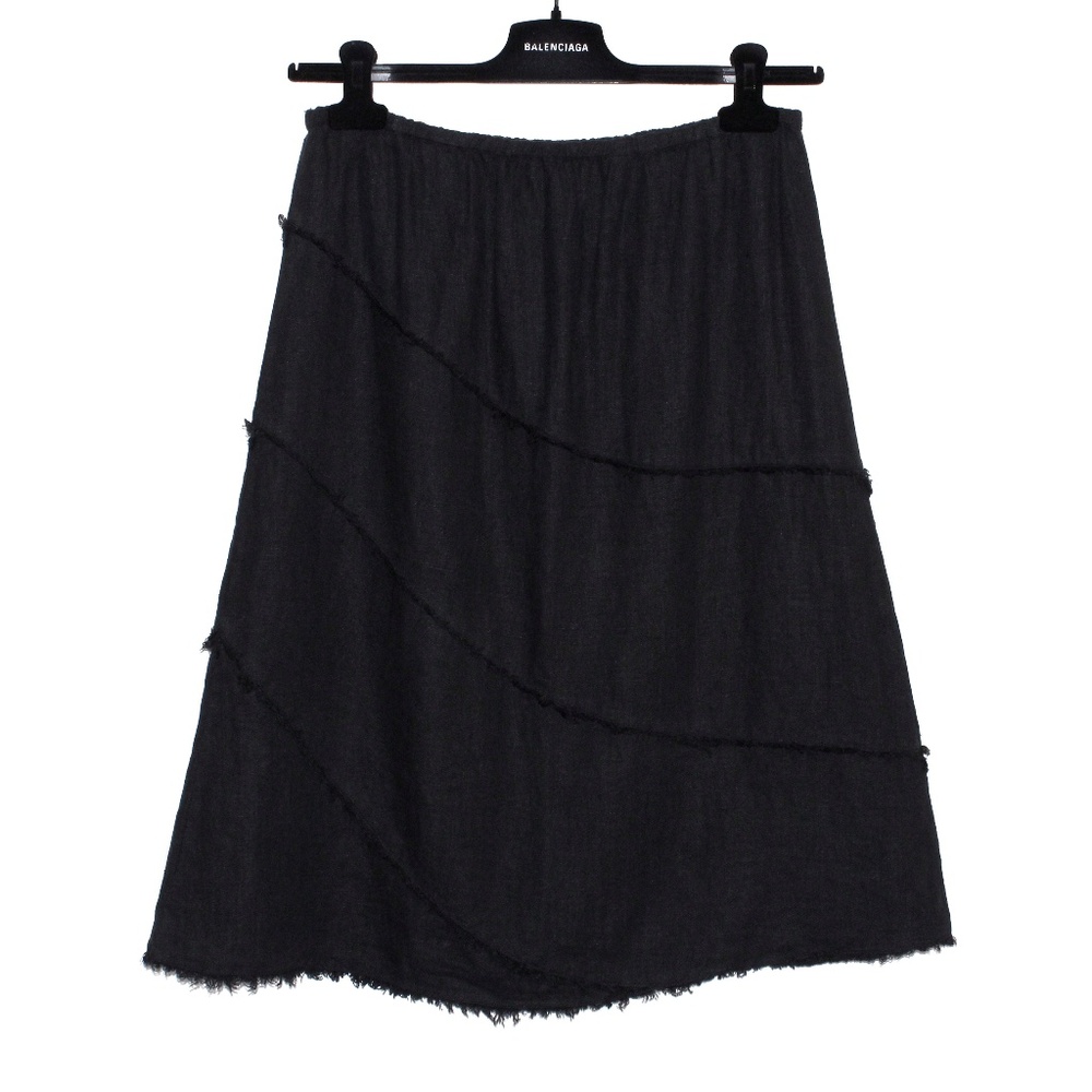 Chico's Pure Linen Frayed Detail A-Line Skirt